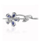 Broche de Plata con Zafiro Azul Australiano y Topacio Blanco
