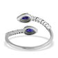 Anillo de Plata con Zafiro Azul Australiano y Topacio Blanco