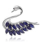 Broche de Plata con Zafiro Azul Australiano y Topacio Blanco