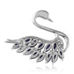 Broche de Plata con Zafiro Azul Australiano y Topacio Blanco