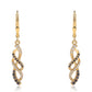 Pendientes de Plata Bañada en Oro con Diamante Negro y Diamante blanco