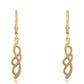Pendientes de Plata Bañada en Oro con Diamante Negro y Diamante blanco