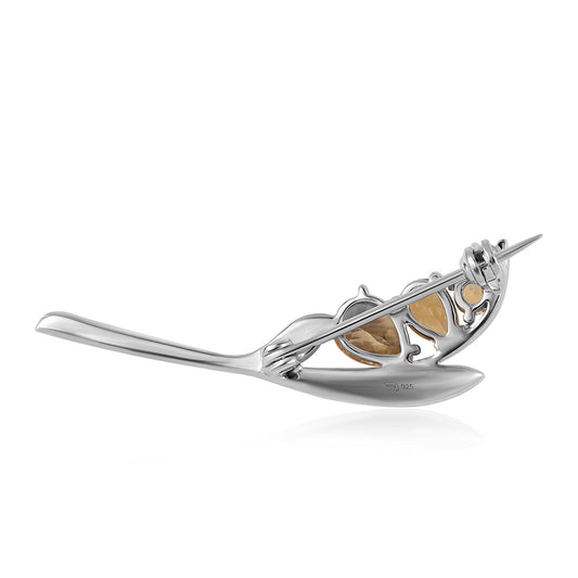 Broche de Plata con AA Citrino de Brasil