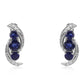 Pendientes de Plata con Zafiro Azul Australiano y Topacio Blanco