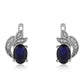 Pendientes de Plata con Zafiro Azul Australiano y Topacio Blanco