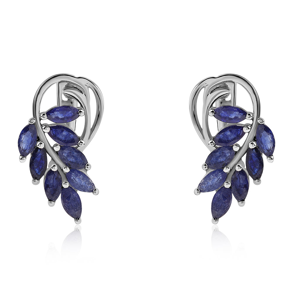 Pendientes de Plata con Zafiro Azul Australiano