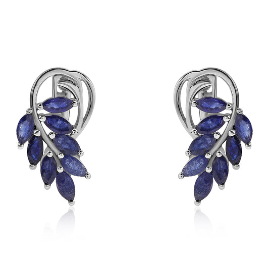 Pendientes de Plata con Zafiro Azul Australiano