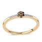 Anillo de Plata Bañada en Oro con Diamante Negro y Diamante blanco