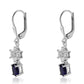 Pendientes de Plata con Zafiro Azul Australiano y Topacio Blanco