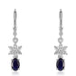 Pendientes de Plata con Zafiro Azul Australiano y Topacio Blanco