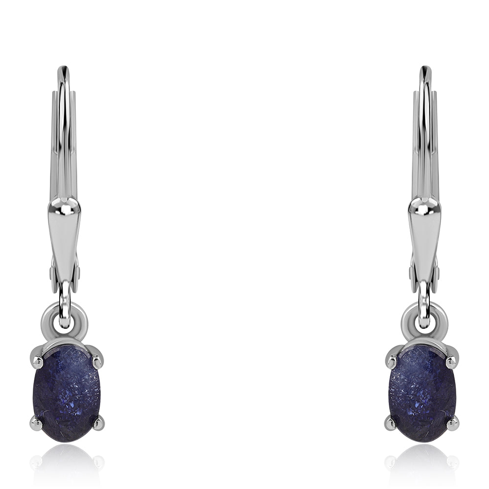 Pendientes de Plata con Zafiro Azul Australiano