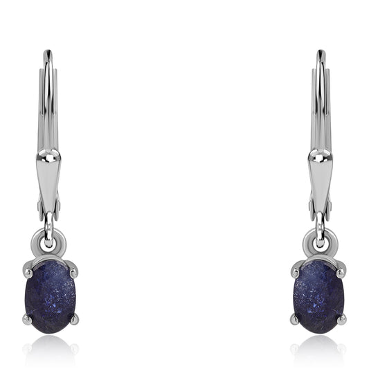 Pendientes de Plata con Zafiro Azul Australiano