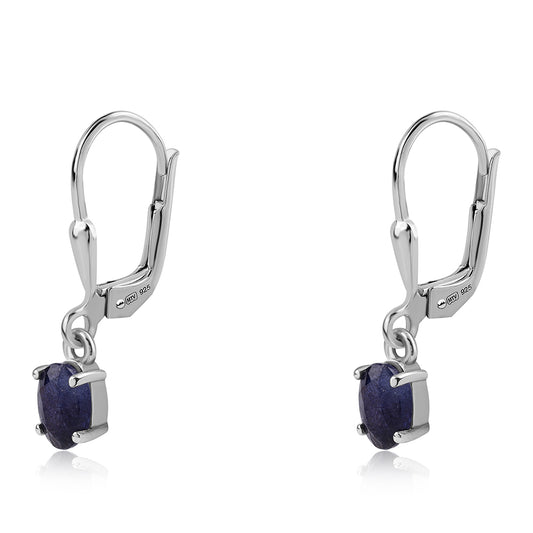 Pendientes de Plata con Zafiro Azul Australiano