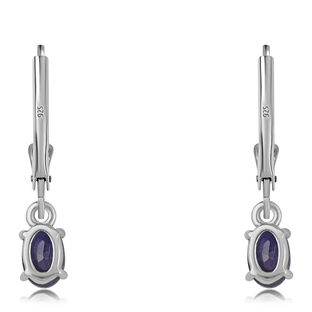 Pendientes de Plata con Zafiro Azul Australiano