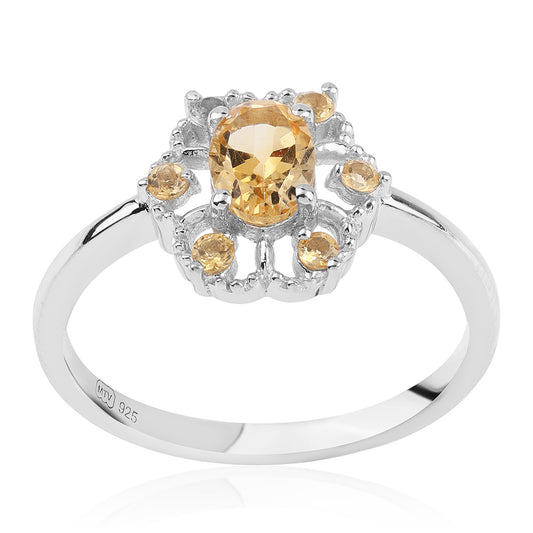 Anillo de Plata con AA Citrino de Brasil