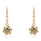 Pendientes de Plata Bañada en Oro con Diamante Negro
