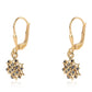 Pendientes de Plata Bañada en Oro con Diamante Negro