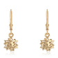 Pendientes de Plata Bañada en Oro con Diamante Negro
