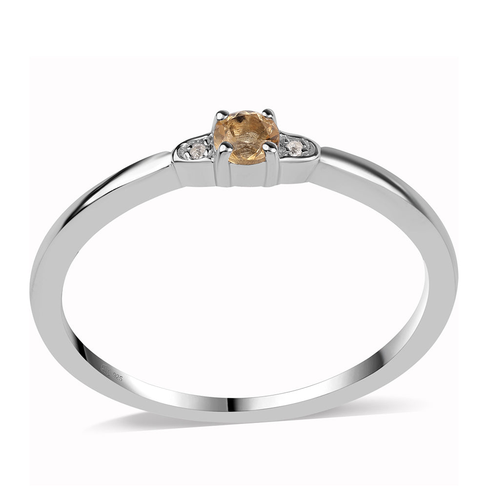 Anillo de Plata con AA Citrino de Brasil y Topacio Blanco 1 