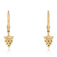 Pendientes de Plata Bañada en Oro con Diamante Negro