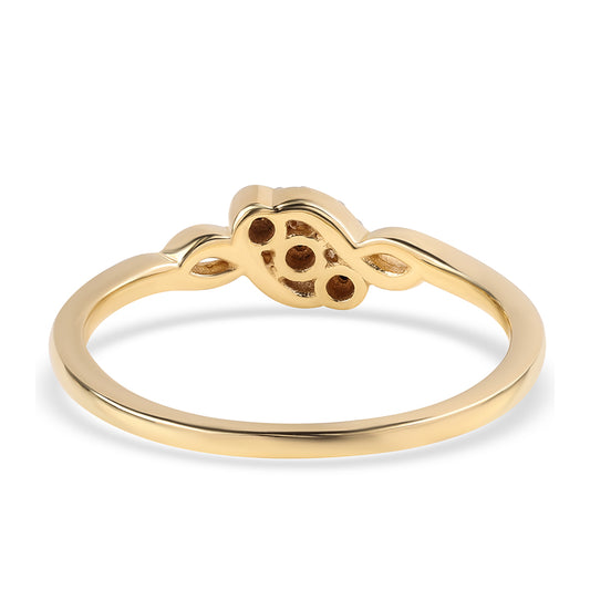 Anillo de Plata Bañada en Oro con Diamante Negro