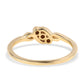 Anillo de Plata Bañada en Oro con Diamante Negro