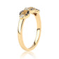 Anillo de Plata Bañada en Oro con Diamante Negro y Topacio Blanco