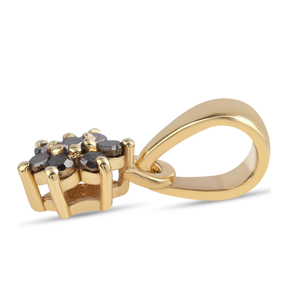 Colgante de Plata Bañada en Oro con Diamante Negro 2 