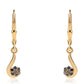 Pendientes de Plata Bañada en Oro con Diamante Negro