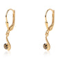 Pendientes de Plata Bañada en Oro con Diamante Negro
