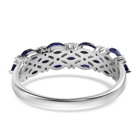 Anillo de Plata con Zafiro Azul Australiano y Topacio Blanco