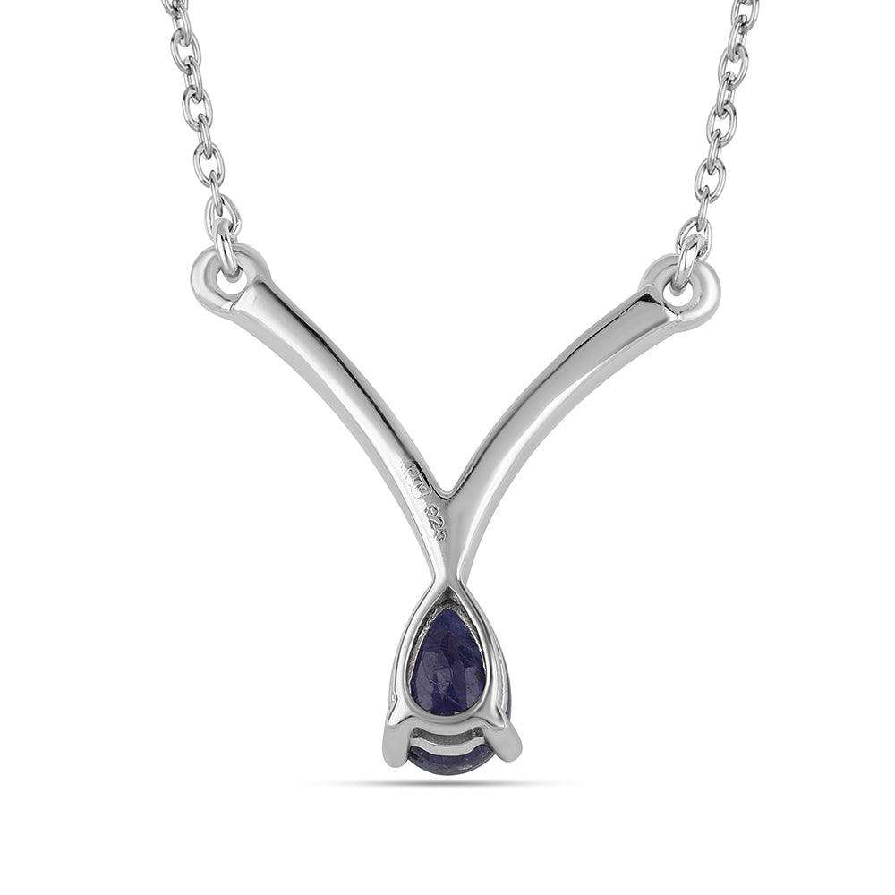 Collar de Plata con Zafiro Azul Australiano y Topacio Blanco 3 