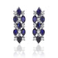 Pendientes de Plata con Zafiro Azul Australiano y Topacio Blanco