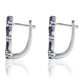 Pendientes de Plata con Zafiro Azul Australiano y Topacio Blanco