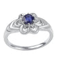 Anillo de Plata con Zafiro Azul Australiano y Topacio Blanco