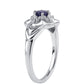 Anillo de Plata con Zafiro Azul Australiano y Topacio Blanco