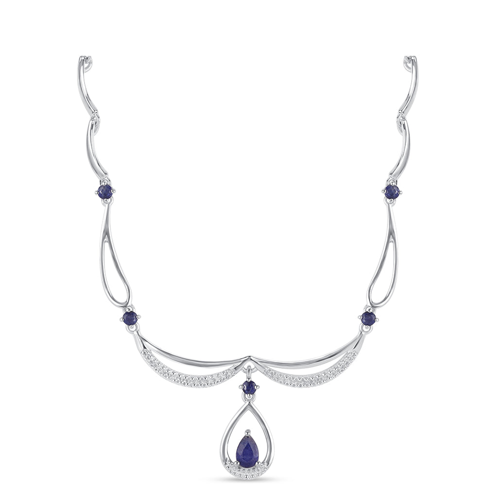 Collar de Plata con Zafiro Azul Australiano 1 