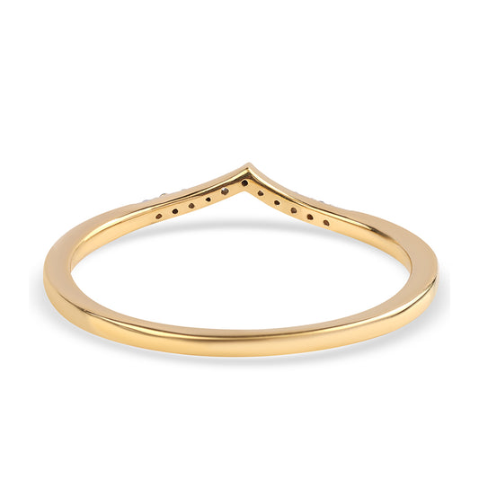 Anillo de Plata Bañada en Oro con Diamante Negro