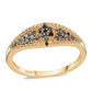 Anillo de Plata Bañada en Oro con Diamante Negro