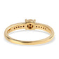 Anillo de Plata Bañada en Oro con Diamante Negro