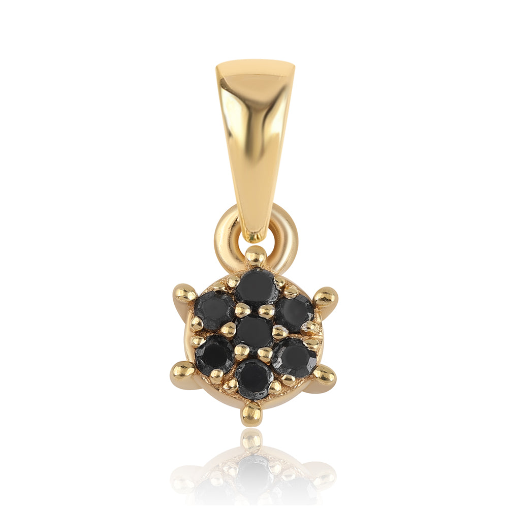 Colgante de Plata Bañada en Oro con Diamante Negro 1 
