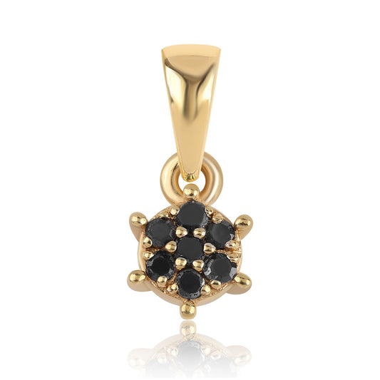 Colgante de Plata Bañada en Oro con Diamante Negro