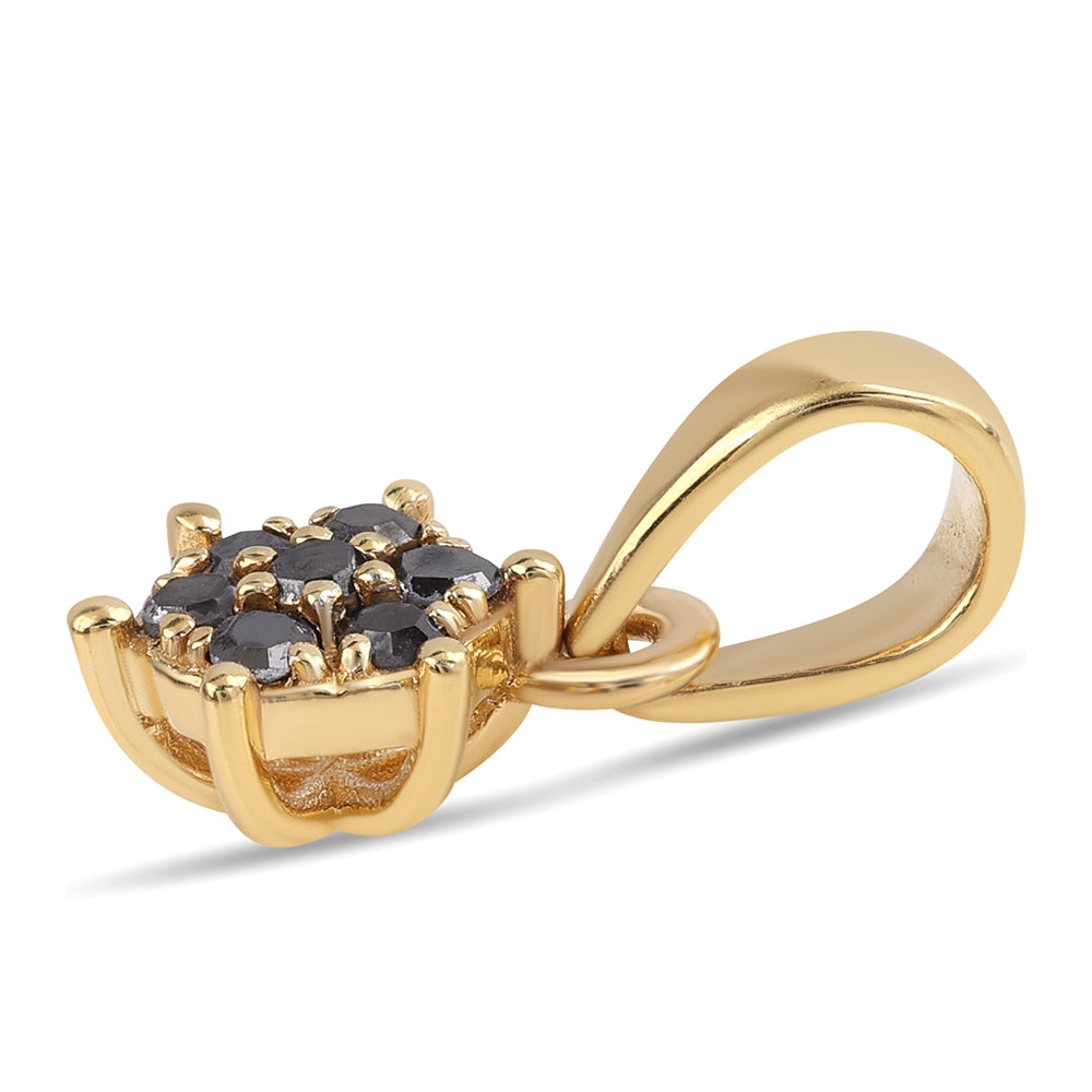 Colgante de Plata Bañada en Oro con Diamante Negro 2 
