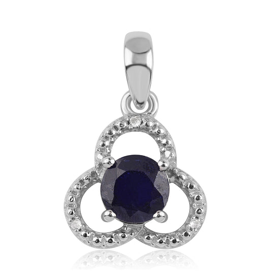 Colgante de Plata con Zafiro Azul Australiano y Topacio Blanco