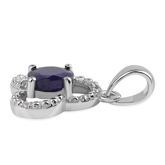 Colgante de Plata con Zafiro Azul Australiano y Topacio Blanco