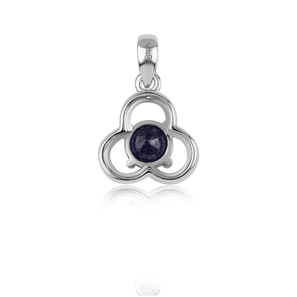 Colgante de Plata con Zafiro Azul Australiano y Topacio Blanco 3 