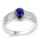 Anillo de Plata con Zafiro Azul Australiano y Topacio Blanco