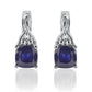 Pendientes de Plata con Zafiro Azul Australiano y Topacio Blanco
