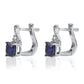 Pendientes de Plata con Zafiro Azul Australiano y Topacio Blanco