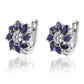 Pendientes de Plata con Zafiro Azul Australiano y Topacio Blanco